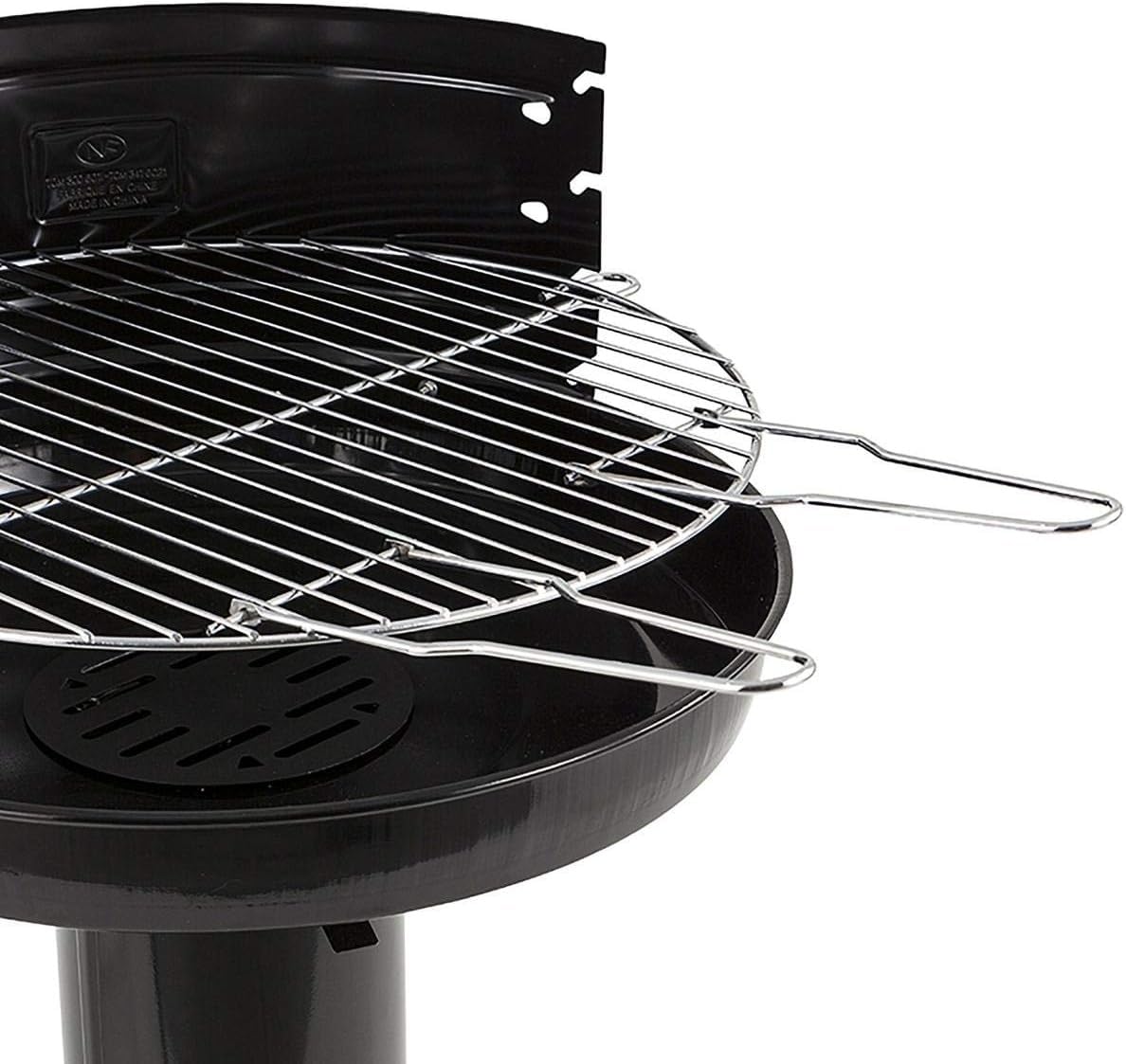 Avilia Grill na węgiel drzewny "t" ze stali, z aeratorem, chromowany grill stalowy z 2 uchwytami i kuchenką do letniego grillowania, wytrzymały i przenośny o dużej średnicy 50 cm