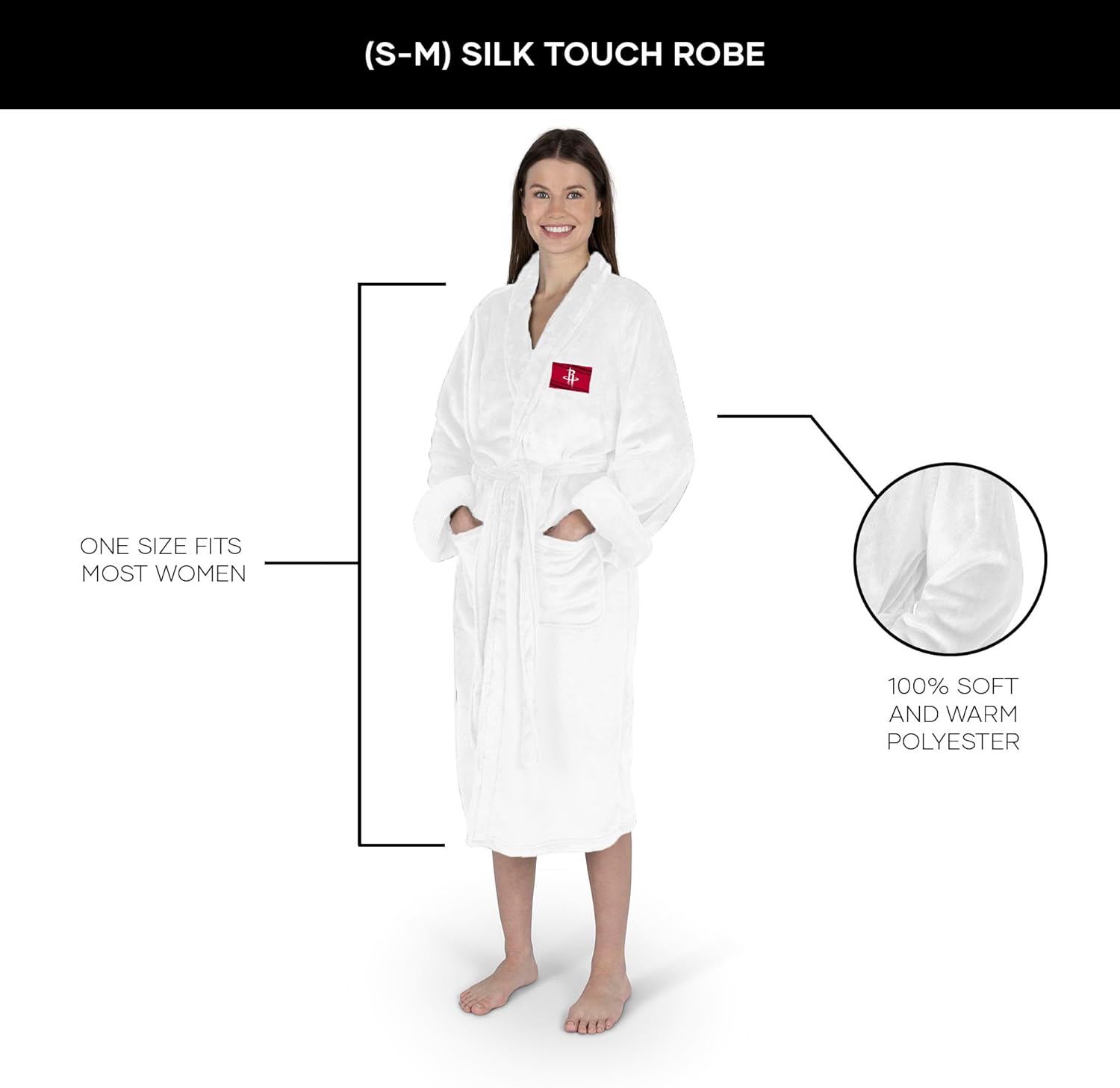 NORTHWEST NBA Fast Track Silk Touch Robe with Logo, Comfortable Lounge Wear for Men and Women