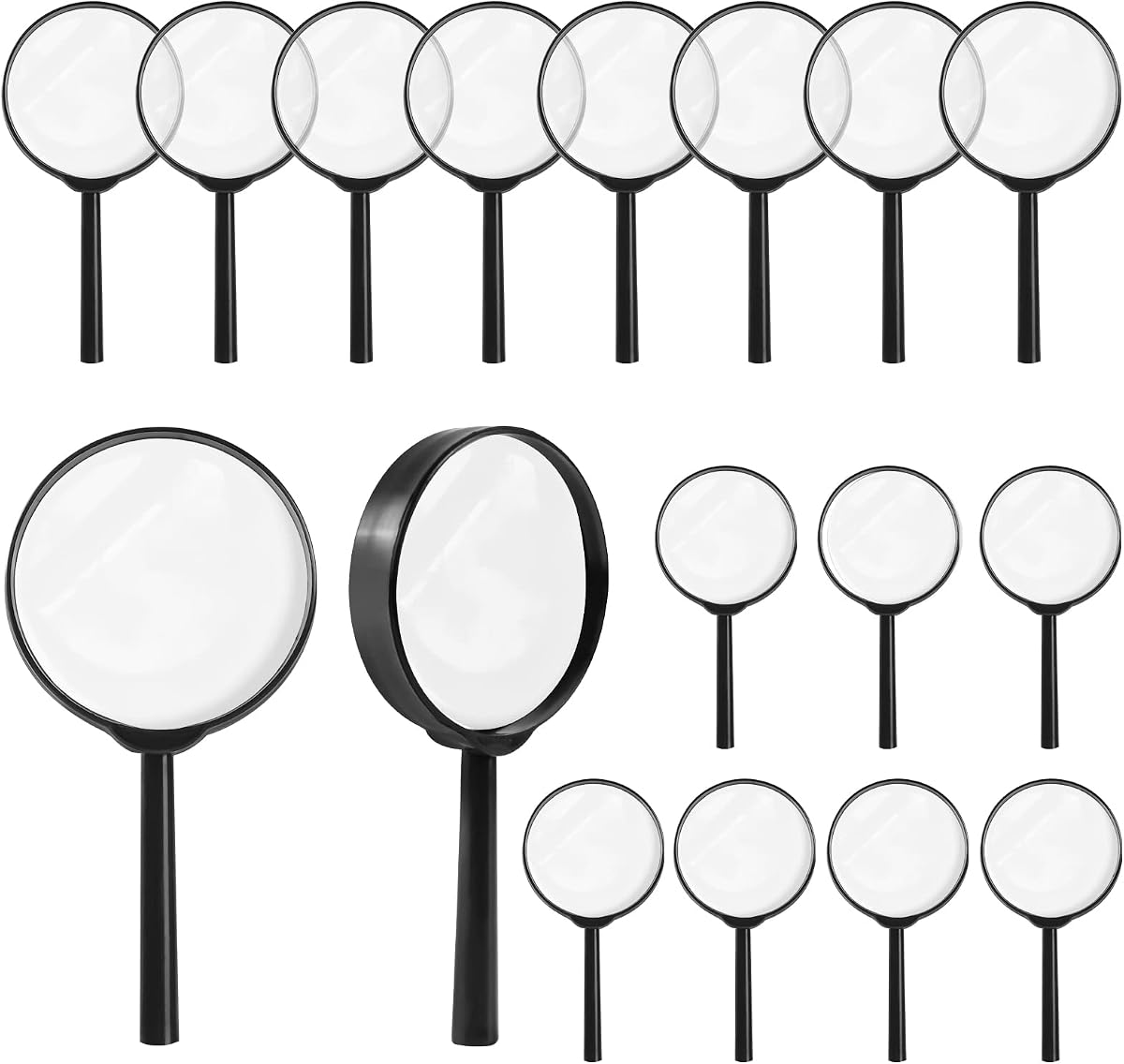 32Pcs Magnifying Glass for Kids Hand Lens Small Magnifying Glasses Black | Magnifying Lenses Pack, Classroom Science Supplies, Birthday Party Favor, Detective Toy, Outdoor Activity 5X IRCHLYN