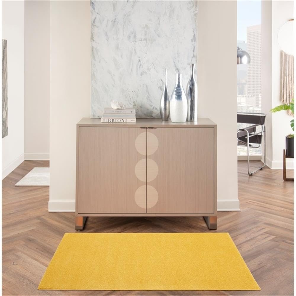 Pemberly Row 3' x 5' Yellow Fabric Outdoor Area Rug (3' x 5')