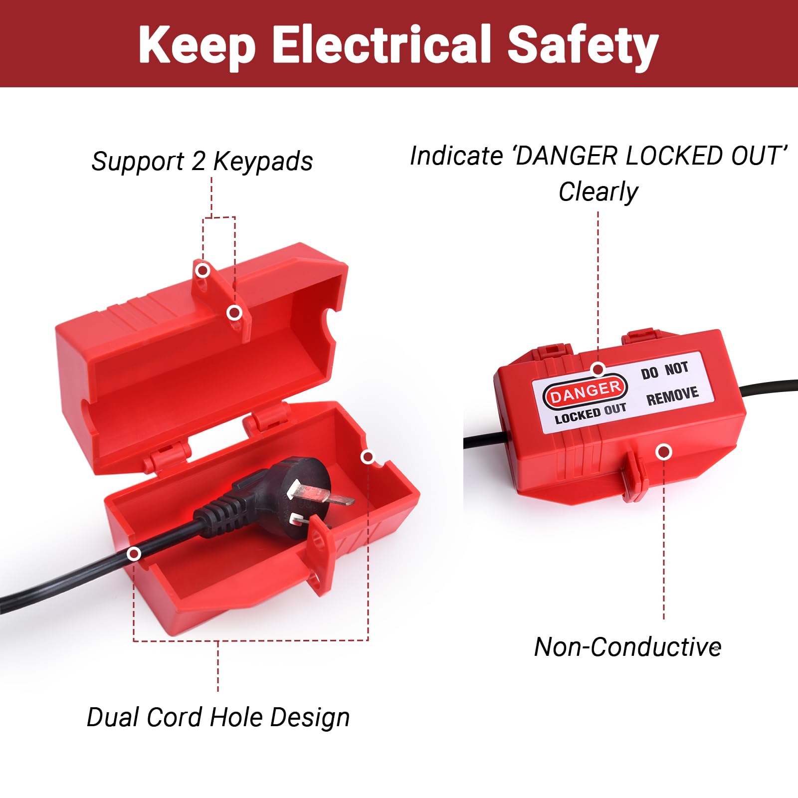 Safety Labels & Tags Boviisky Electrical Lockout Tagout Kit, Circuit ...