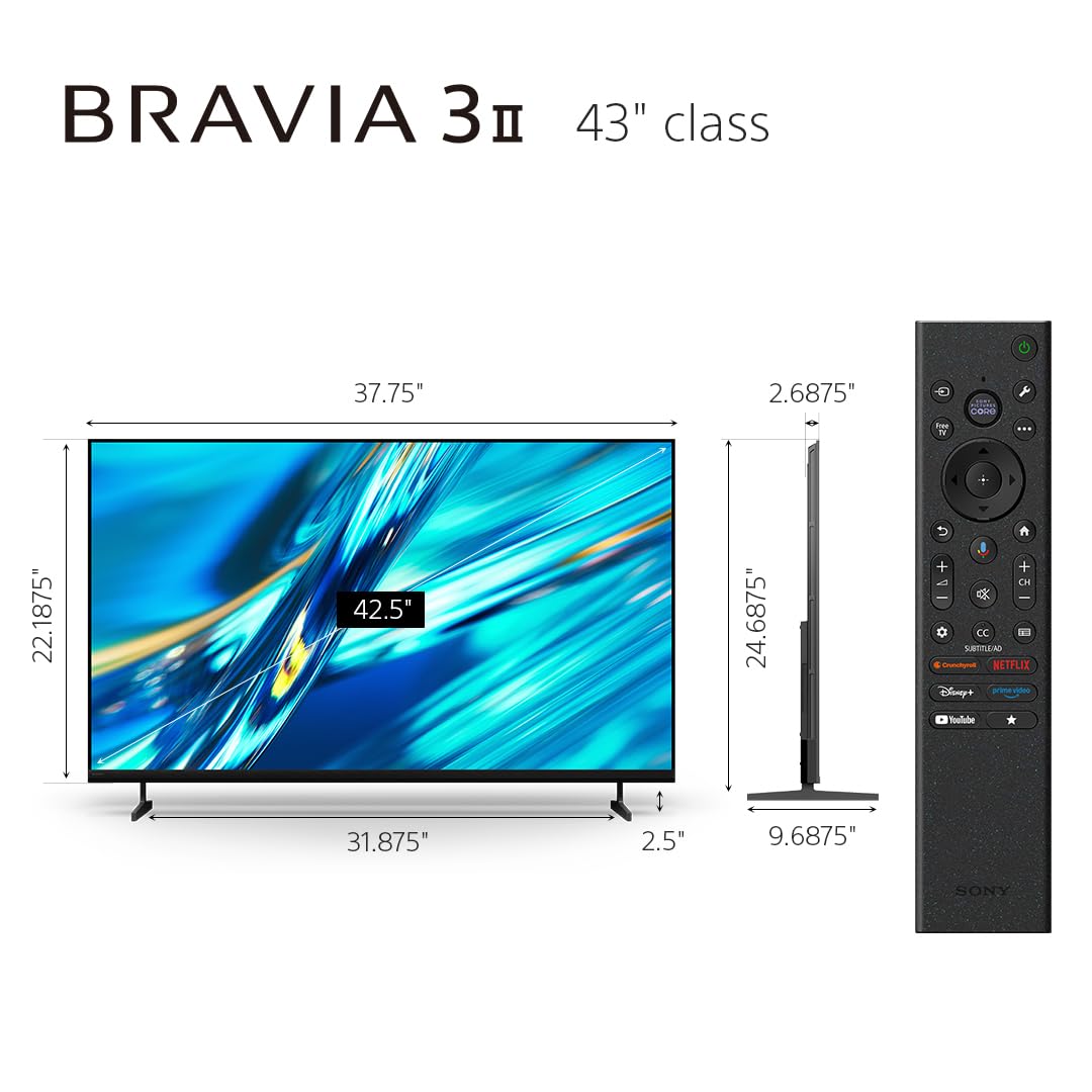 Amazon.com: Sony 43 Inch BRAVIA 3 II LED 4K HDR Smart Google TV