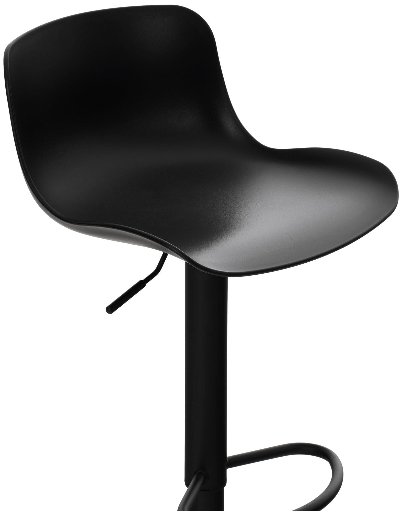 CLP Tabouret De Bar Almada en Plastique I Chaise De Bar Réglable en Hauteur I Support en Métal en Forme Trompette avec Protection De Sol | Couleur Noir