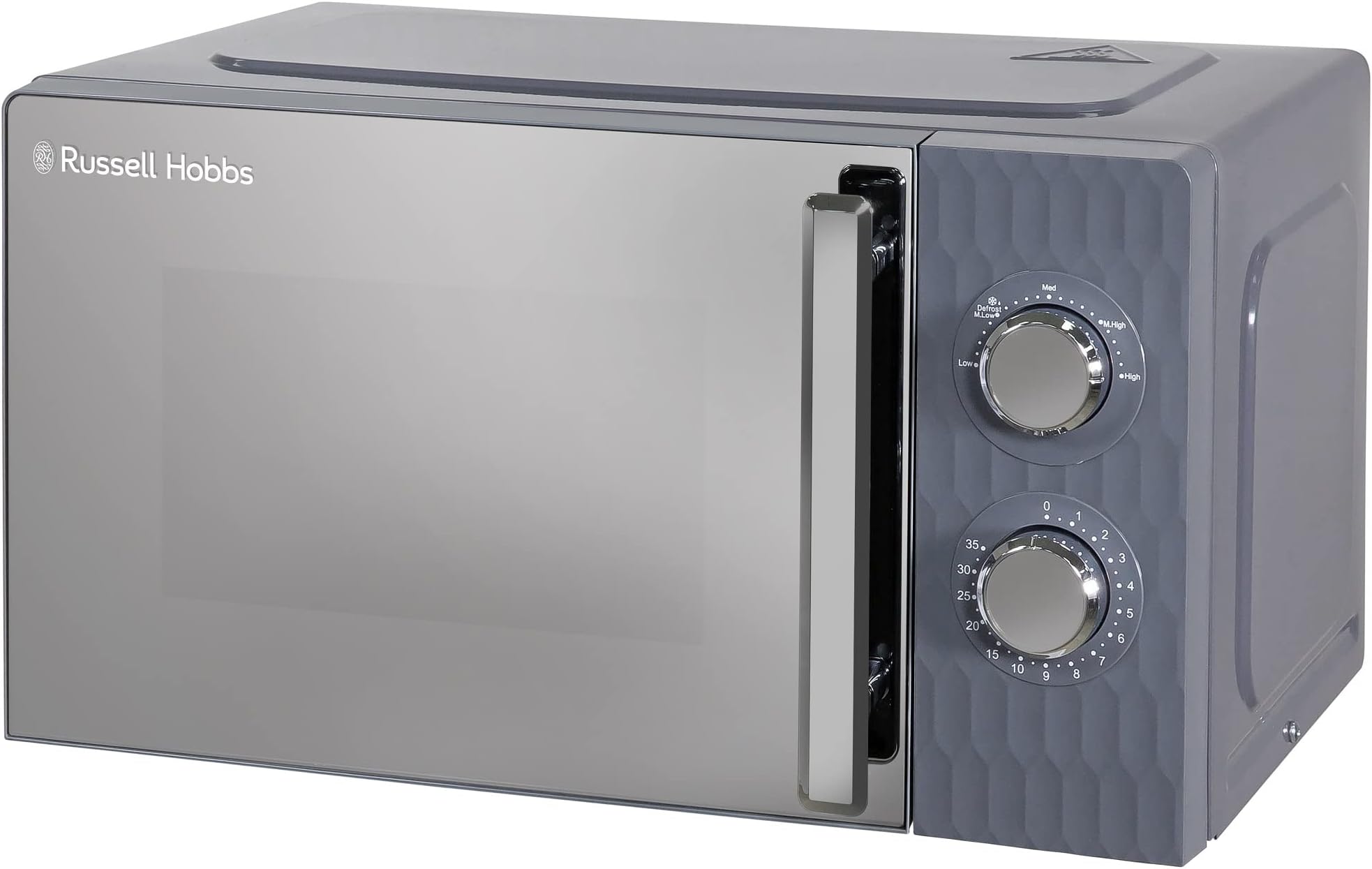 Russell Hobbs Honeycomb RHMM715G 700W Solo Manual Microwave with 5 Power Levels, Integrated Timer and Defrost Function, Grey, 17 Litre
