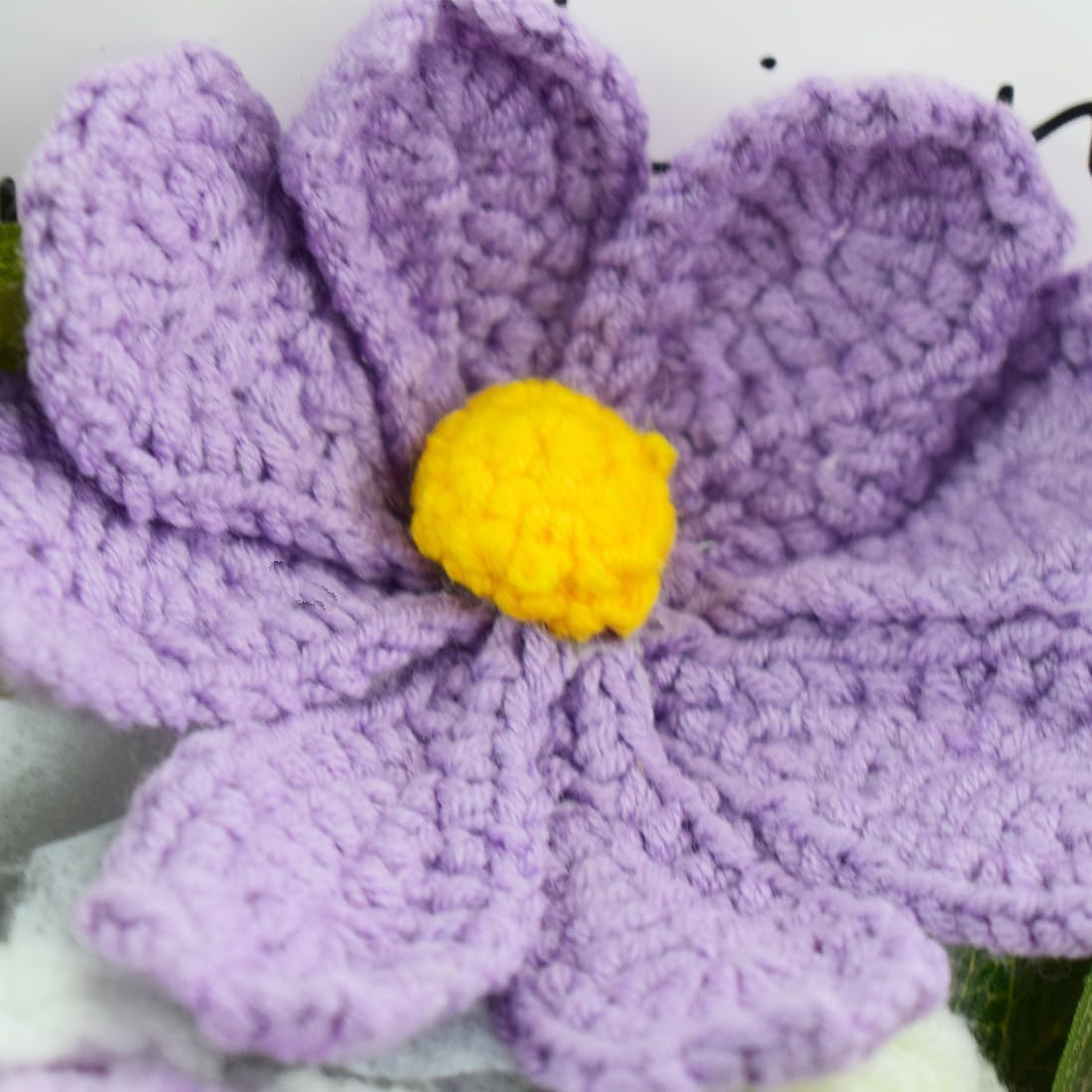 Crochet Flowers Bouquet Purple,Handmade Crochet Tulip Rose Flowers Bouquet,Knitted Floral Gift for Mum Mother's Day Women Teacher Birthday Wife Lover Friends with Gift Box Bag and Card