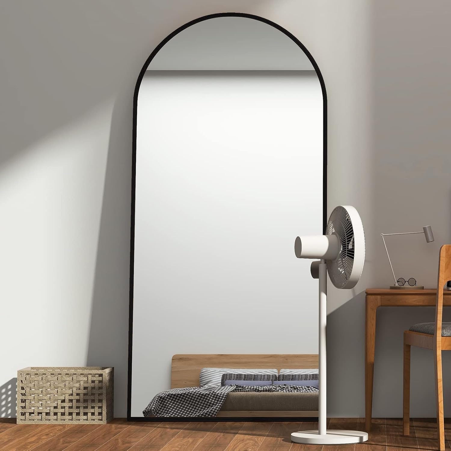 Amazon.co.jp: ミルオ君の鏡工房 姿見 全身鏡 アーチ型 アルミフレーム  