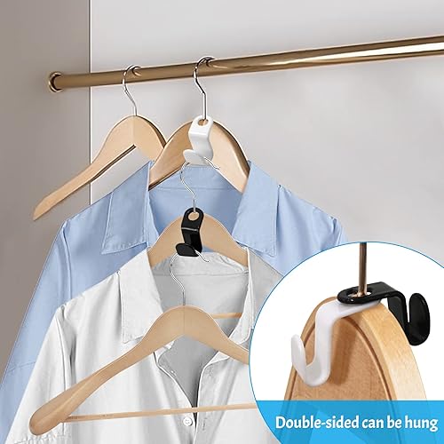 Miniatura 4 de Daily Treasures 12 perchas que ahorran espacio con 10 ganchos de conector para colgar, perchas mágicas que ahorran espacio, perchas de ropa para