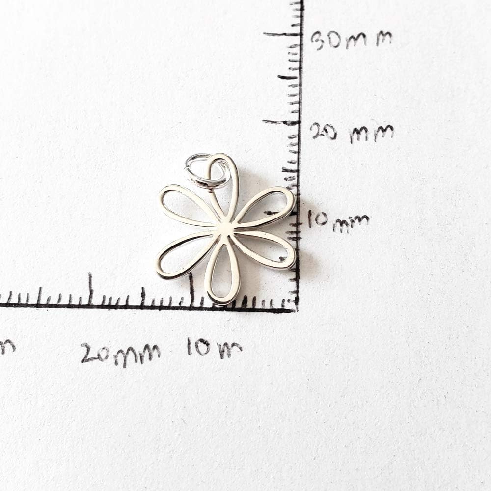 Sterling Silver Daisy Flower Charm Necklace, 18" - Image 3