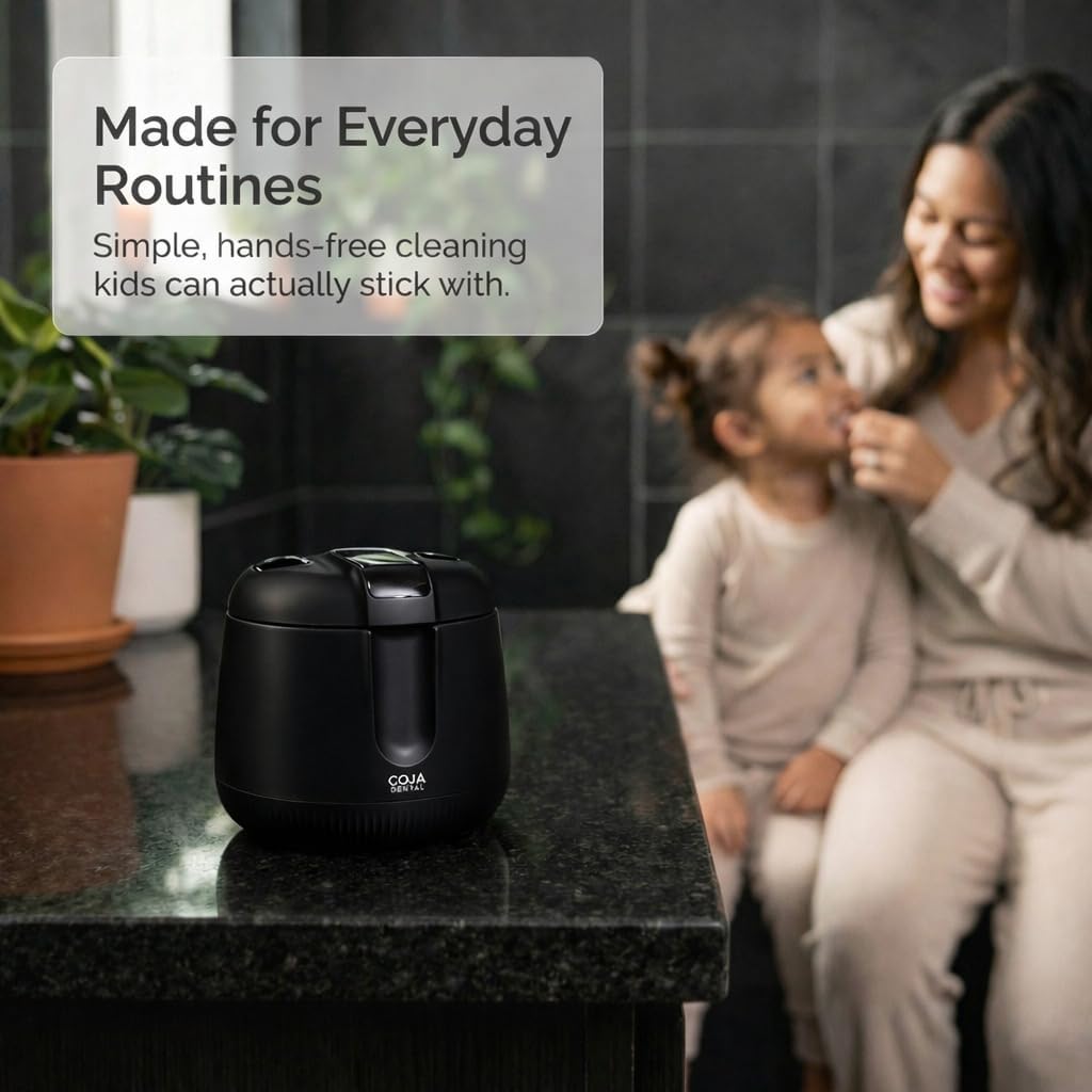 Retainer Cleaner Machine Pod PRO | 48kHz Ultrasonic Dental Pod for Mouthguard, Dentures & Aligners | UV Light | 3 Cleaning Modes | Tablets Included