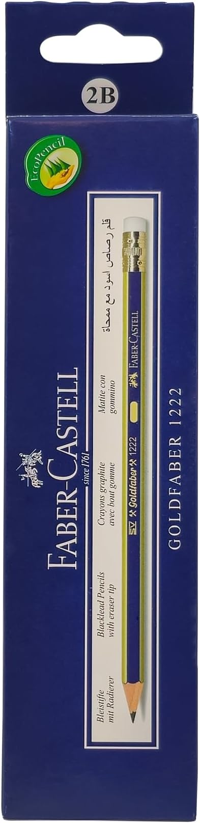 Faber-Castell Gold Faber Graphite Pencil 2B With Eraser Tip Box of 12pc