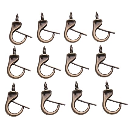 Welldoit 12 Pcs Windproof Metal Hooks Screw in Screw Hooks Ceiling Hooks