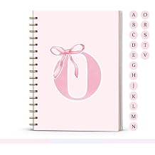 Pink Bow Journal Notebook for Girls,Initial O Journals Personalized Diary Gifts for Teen Girl Kids,Monogrammed Gifts for Women,Trendy Coquette Cute Hardcover Spiral Notebook 5.5 x 8.3