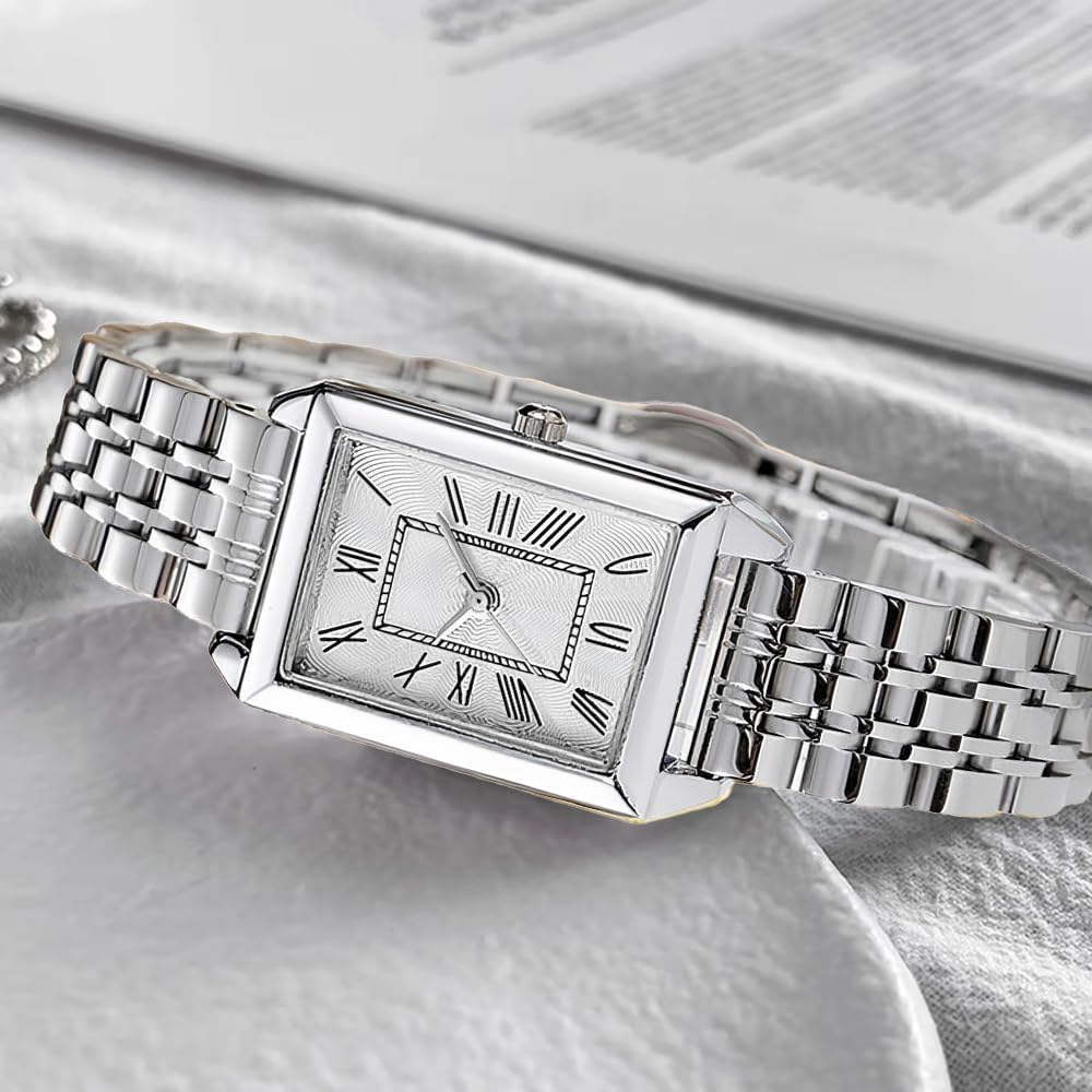 Luxury Gold Watches for Women Vintage Rectangular Bracelet Watch Roman Numeral dial Analog Quartz Watches - Image 5