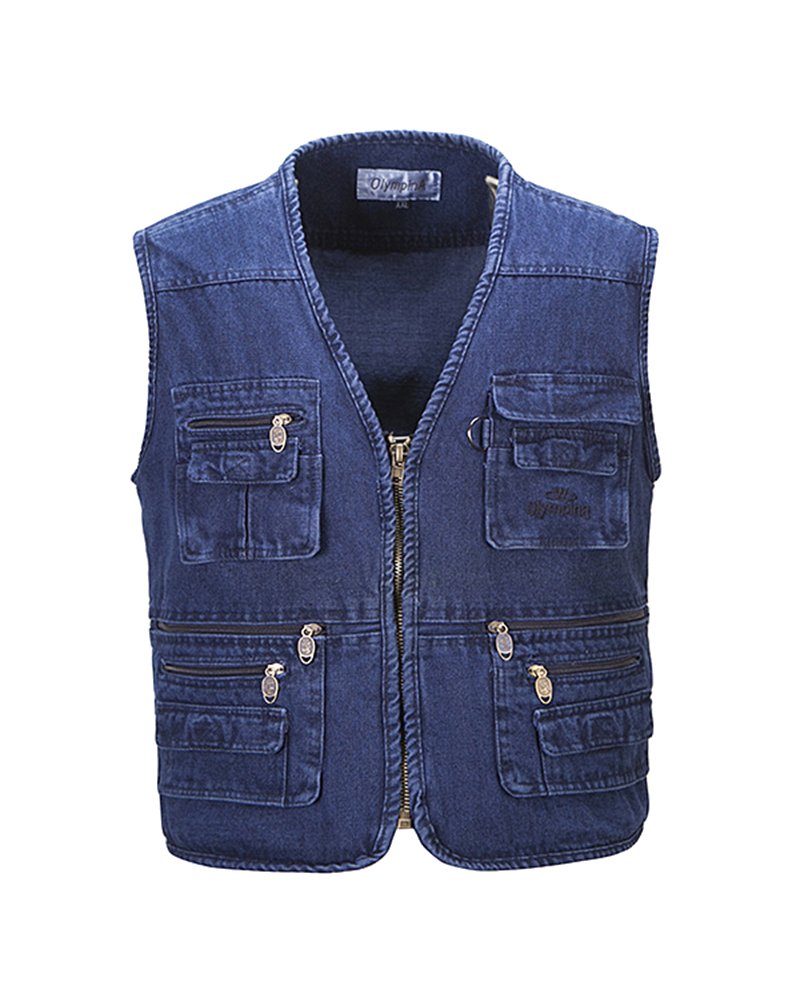 Half Jacket Mens Multi Pocket Jacket Mens Casual Lightweight