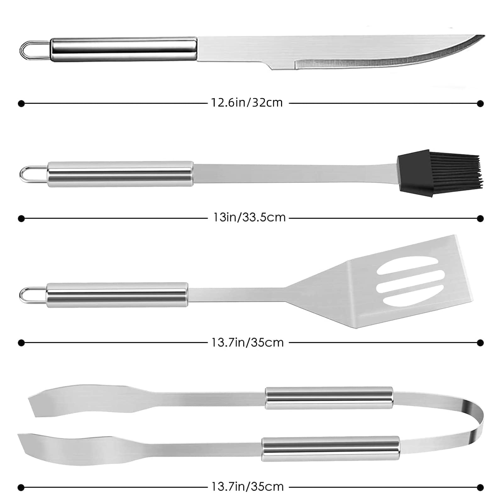 BBQ Grill Tools Set with Case - 22pcs Barbecue Accessories kit Premium Complete Heavy Duty Stainless Steel BBQ Accessories with Storage Case for Camping Set & Dad Men & Backyard