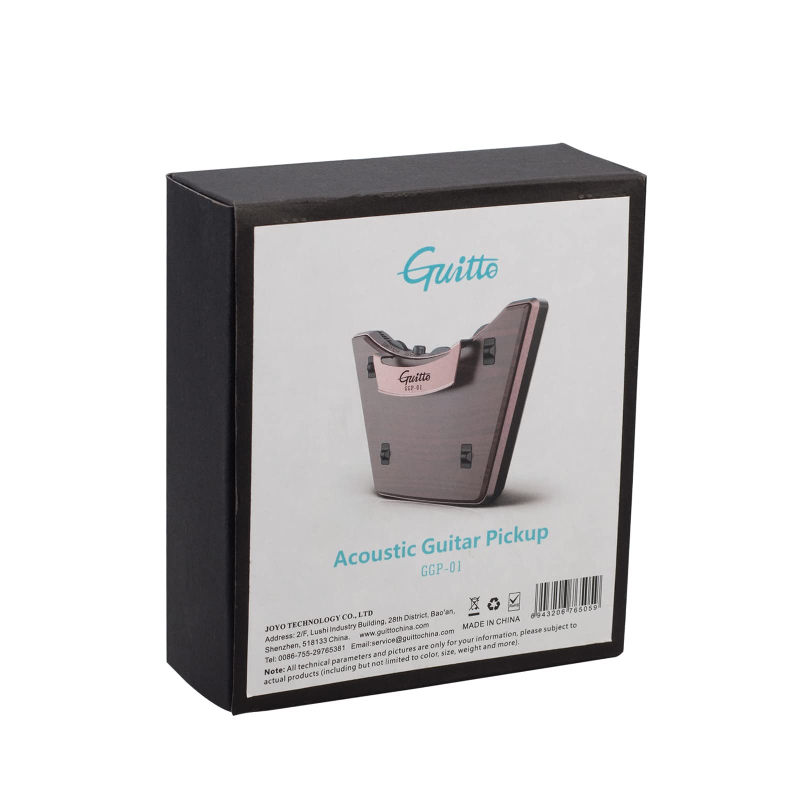 Micro de guitare acoustique - Double mode de micro piézo + micro - Prend en charge le volume et le réglage de la tonalité - Fonction de phase - Installation facile pour guitares folk classiques
