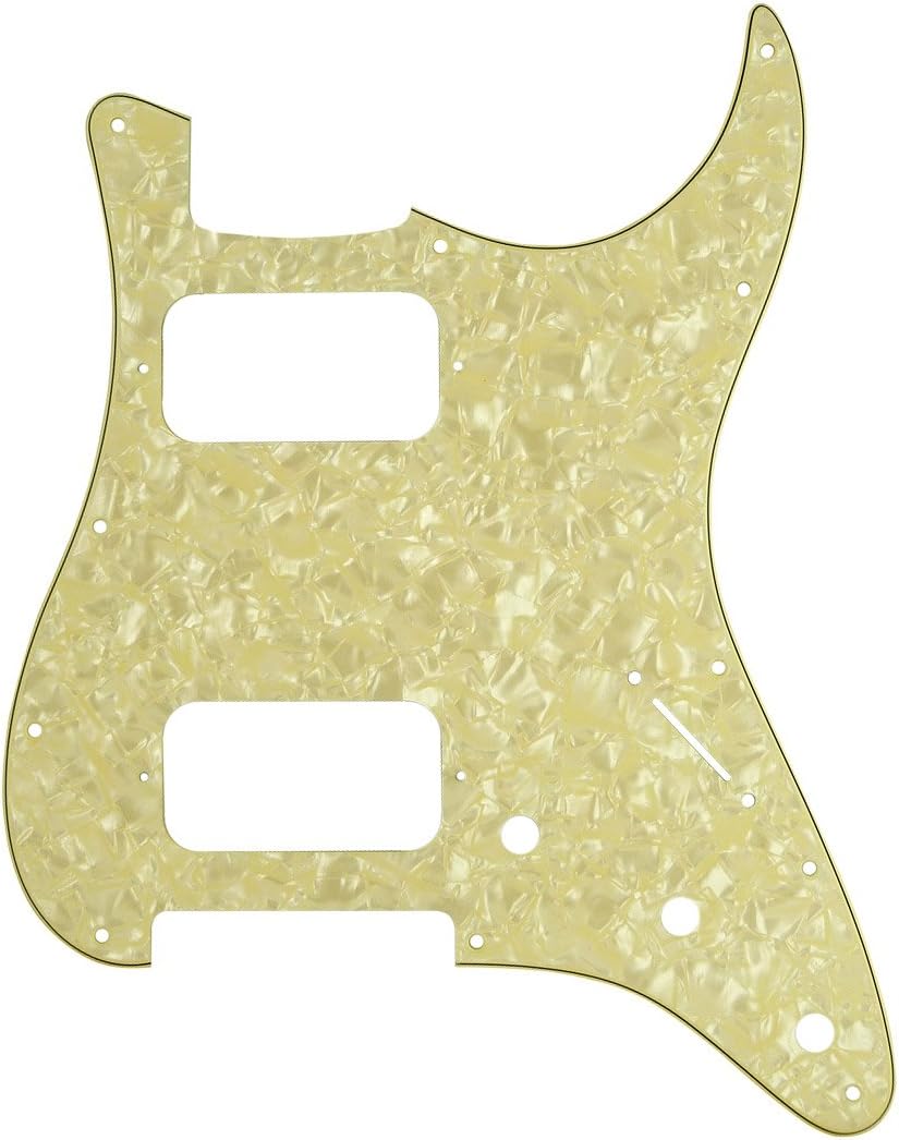 Borderlands PG4189 H-H 11-Hole 4-Ply Pearl Replacement Stratocaster Pickguard - Cream