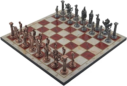 Miniatura 9 de Juego de ajedrez de metal para adultos, cobre antiguo del ejército británico real, piezas hechas a mano y diferentes diseños, tablero de ajedrez de