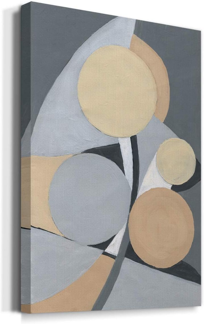 Renditions Gallery Canvas Wall Art Modern Paintings & Prints Decorations Grey Brown Rug Abstrac Canvas Wall Hanging Artwork Picture for Bedroom Living Room Office Kitchen - 12"x18" LT02