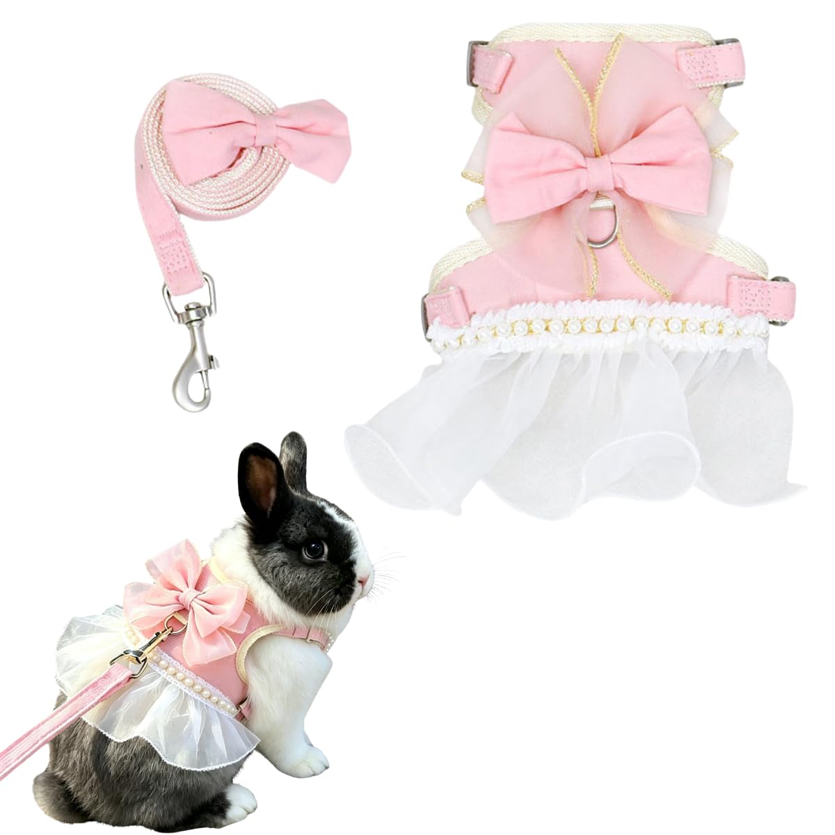 Copfeu Rabbit Harness and Leash Set Cute Dress Vest