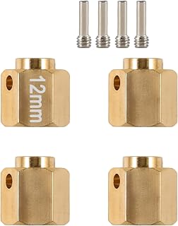 4pcs Heavier Brass 12x12mm Wheel Hex Extended Adapter for RC Crawler TRX4 TRX-4 1/10 RC Hex Wheel Hubs Adapters