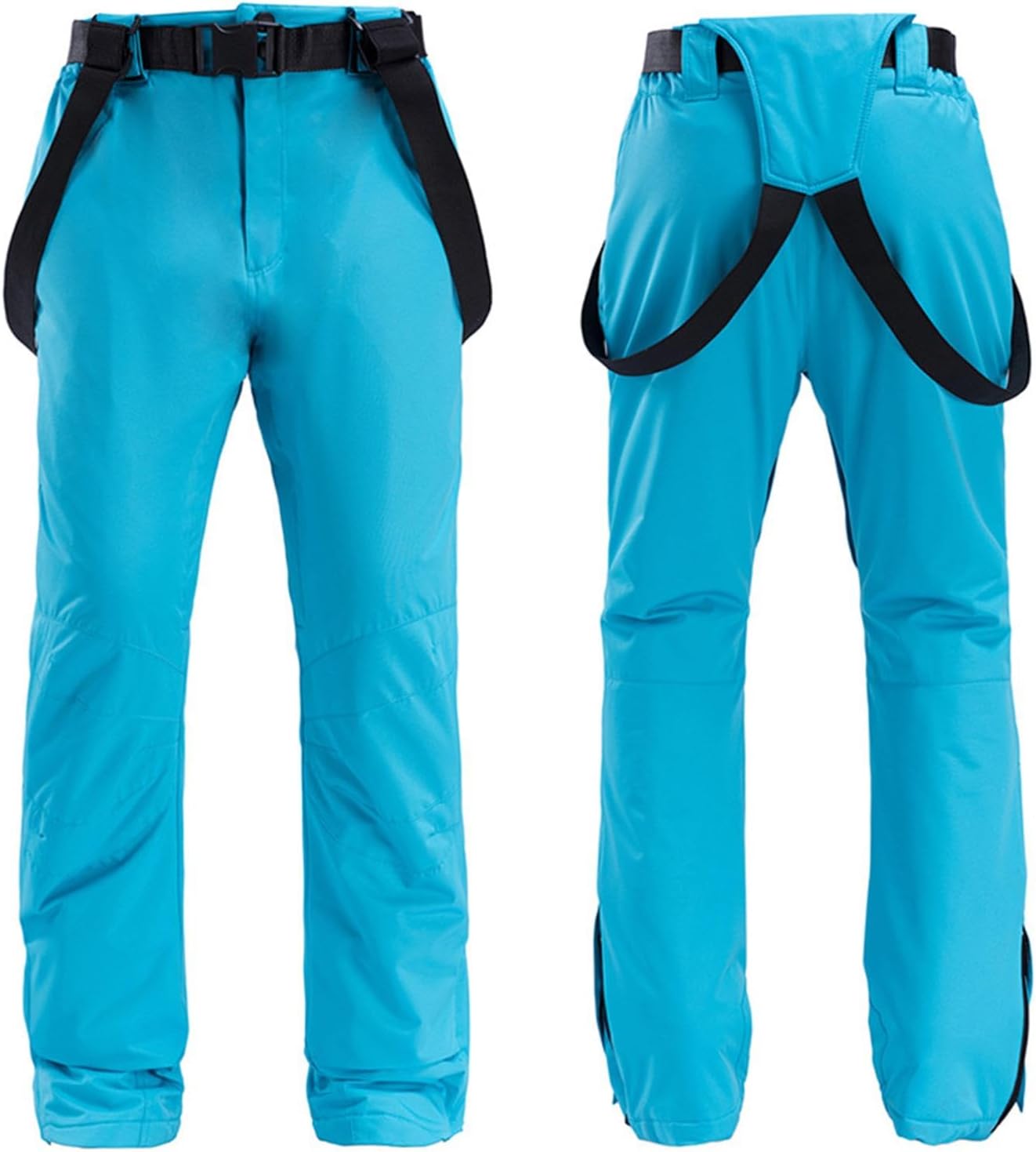 Men's Insulated Snow Bibs, Waterproof Windproof Bib Overalls with Pockets and Reinforced Cuffs, Skiing Snowboarding