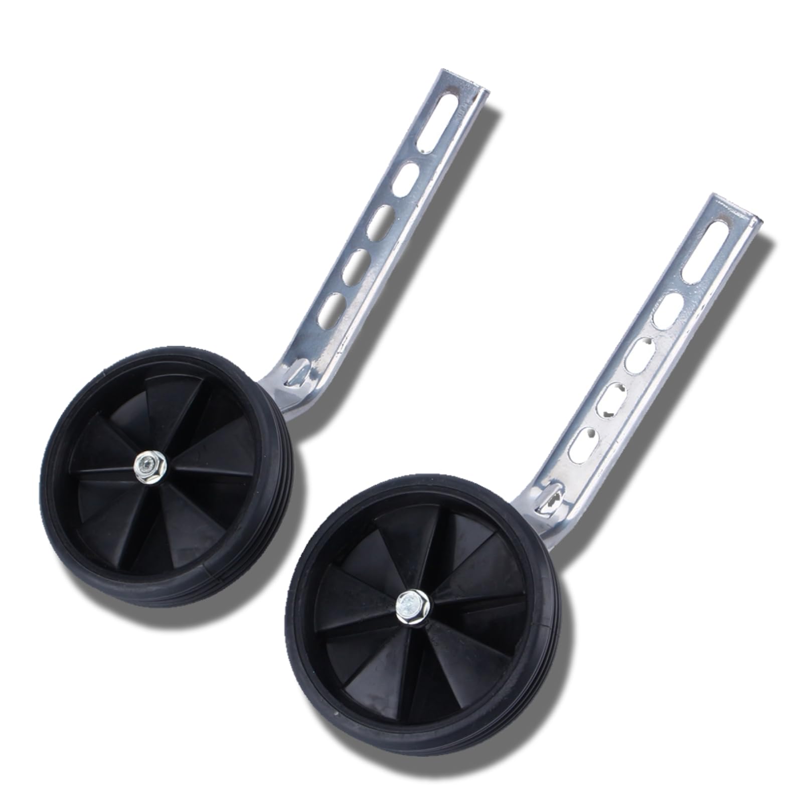 equlup 1 Pair Bike Training Wheels, Bike Stabilizers Mounted Kit 24.4x19.9x2.5cm Adjustable Universal Bike Auxiliary Wheel for 12-20inch Bikes