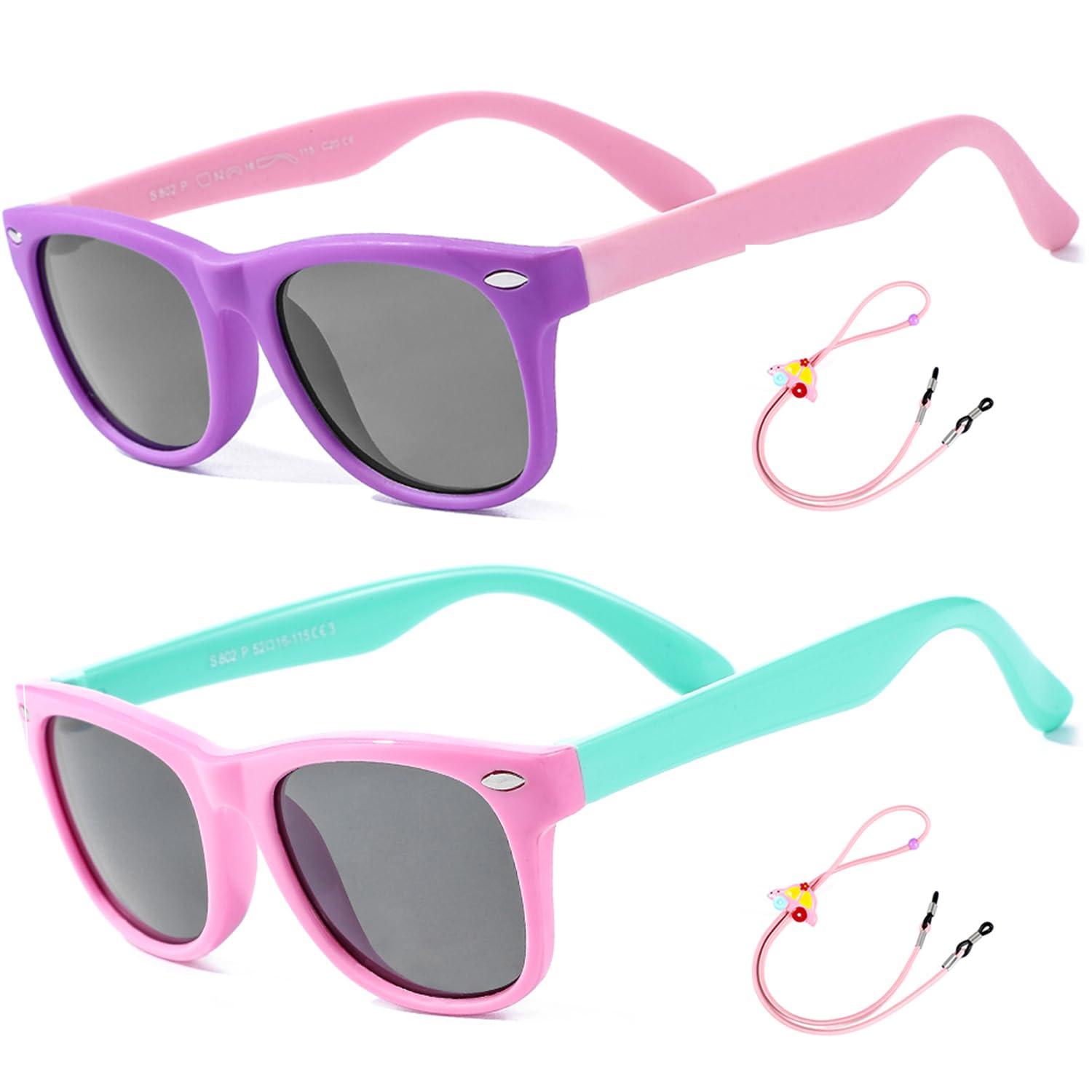 Rocf Rossini Lentes de Sol Flexibles para Niños y Niñas Polarizados Irrompibles Protección UV400 Certificado Bebés Gafas con Funda 2-8 Años