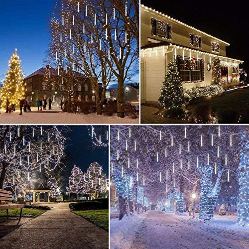 Weepong WEP-FRLW Christmas Lights Outdoor Ul Certified Meteor Shower Lights 12Inch 8Tubes 192Led Falling Rain Drop Lights Icicle Snow Cascading Xmas Lights thumb #2