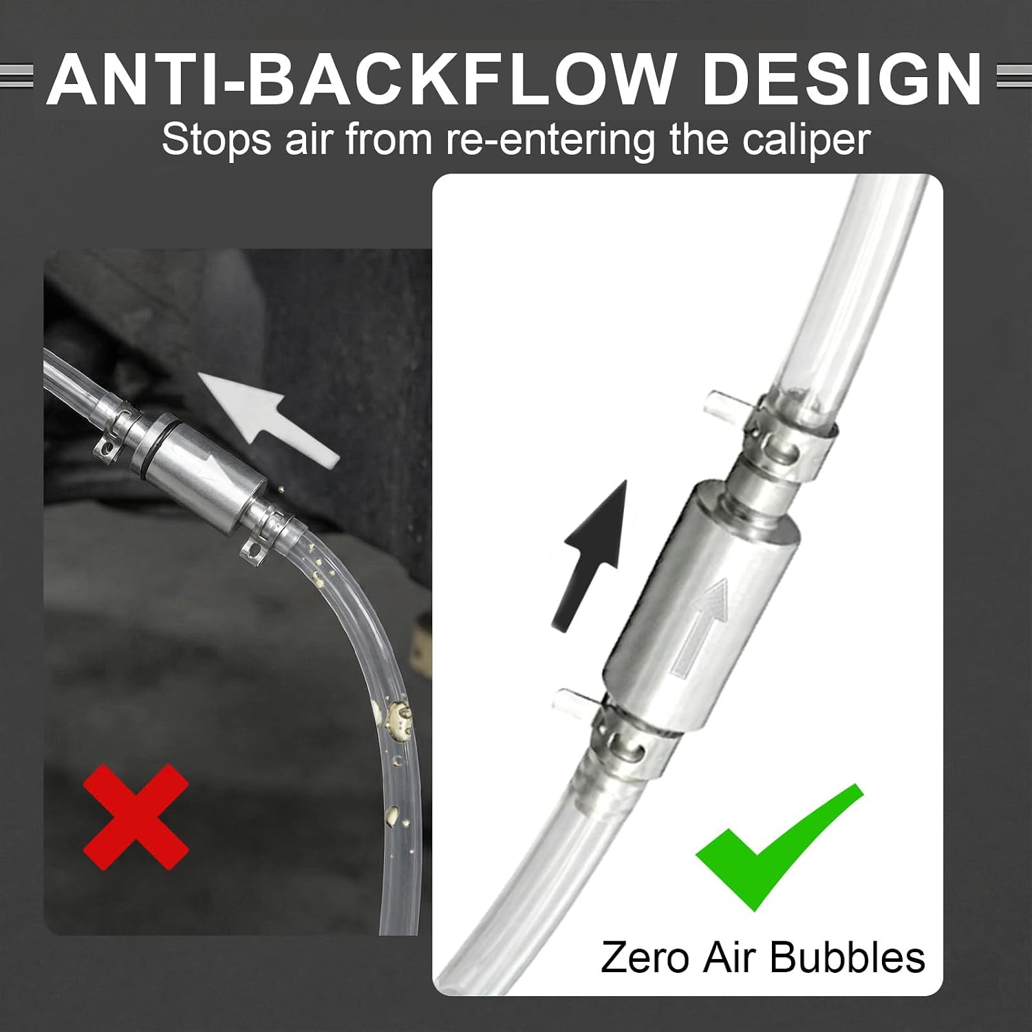 4 Pcs Brake Bleeder Hose One Way Check Valve Kit, Car Motorcycle One Man Brake System Bleeding Tools