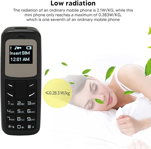 Miniatura 6 de Mini teléfono móvil, teléfono móvil pequeño desbloqueado Bluetooth auricular 0.66 pulgadas Bluetooth Dialer con gancho para la oreja Soporte SIM MP3