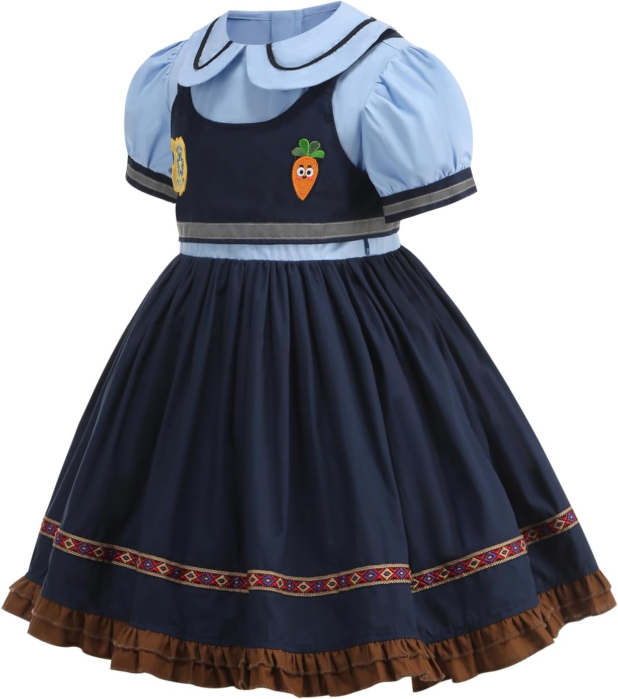 Kids Police Officer Costume Dress Set with Bunny Headband Socks, Girl Halloween Rabbit Cosplay Halloween Set 3-9Y