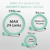 JLoibao Okos Hula Karika Felnőtteknek, 24 Szintű Fitness Karika 77-132 cm, Súlyozott Labdával 3