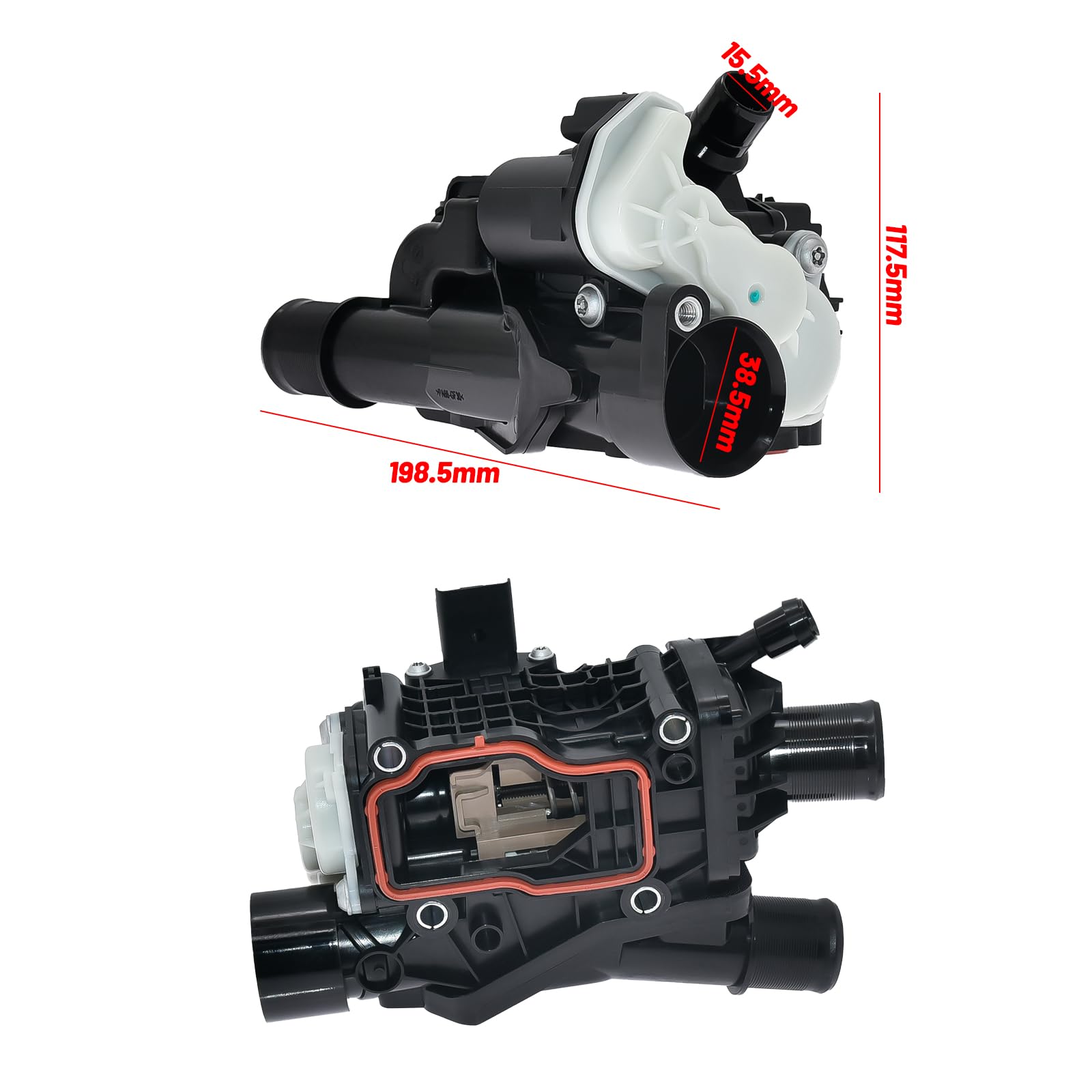 KAOLALI 9804160380 - Carcasa de termostato compatible con Peugeot 308 Citroën C4 C5 III 308 508 2.0 BlueHDi - Carcasa para termostato