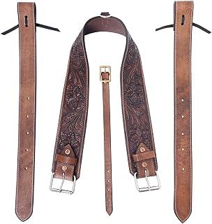 HILASON Horse Western Carved Leather Rear Flank Back Cinch Girth Saddle Billets Comfytack | Billet Strap
