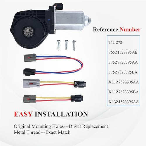 Miniatura 2 de Motor de elevación de elevalunas eléctrico delantero izquierdo lado del conductor compatible con Ford Expedition 1997-2002 Ford F-150 1997-1999 Ford