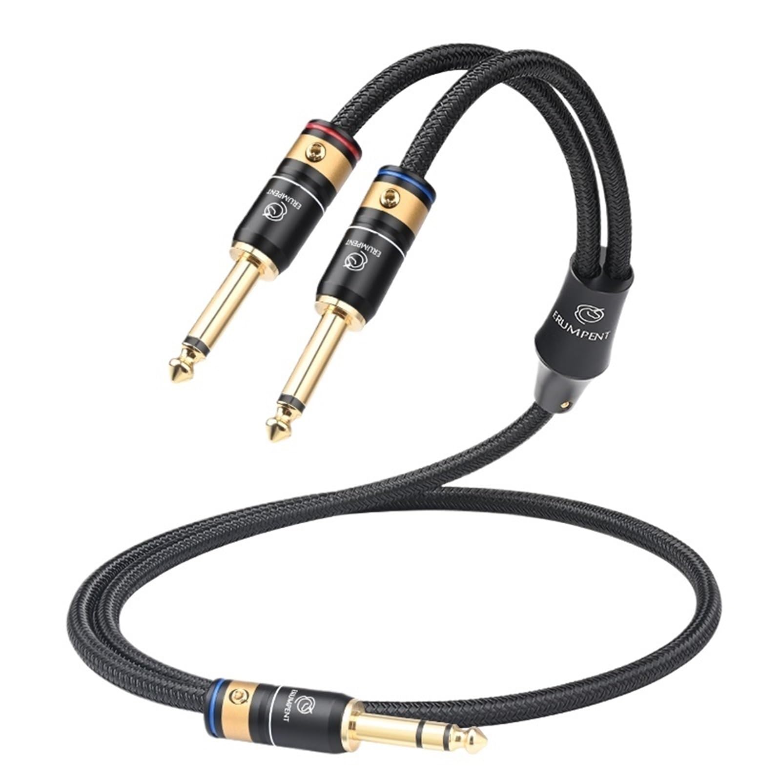 Kabel audio HiFi 6N 6,5 mm na podwójny 6,5 mm pozłacany wtyk 6,5 TRS męski na podwójny 6,5 TS męski do wzmacniacza CD TV (3 m)