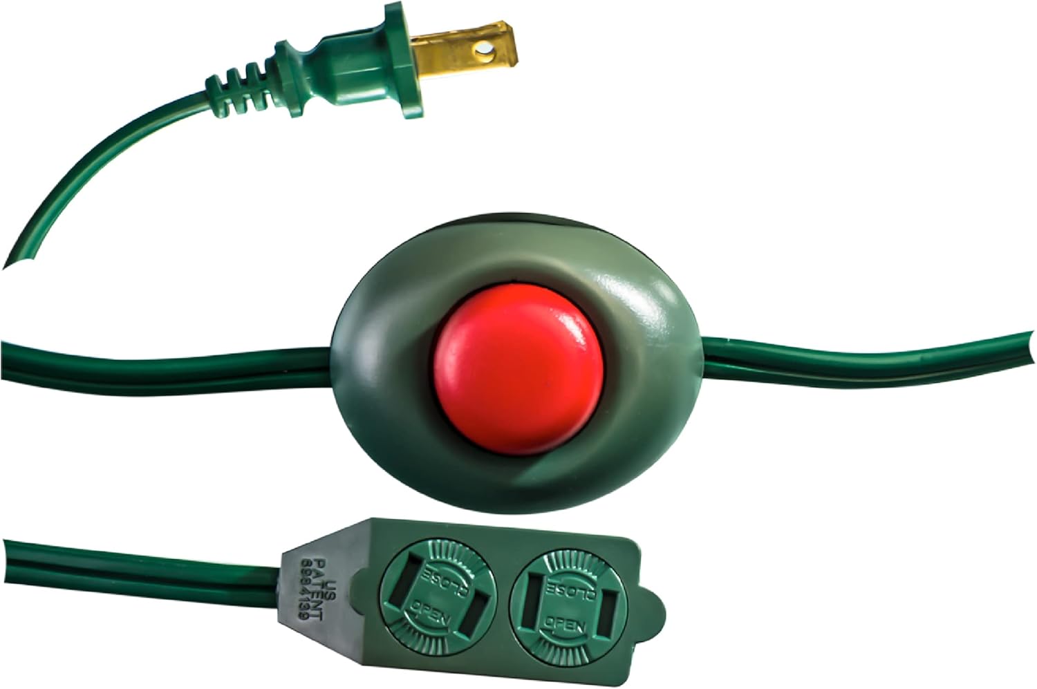 GoGreen Power (GG-24510GN) 3-Outlet Foot Switch Extension Cord, 16/2 SPT-2 9’ 3-Outlet Extension Cord, 9 Foot Cord, Green