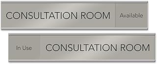Consultation Room Slider Nameplate and Sign (Silver, 10" x 2")
