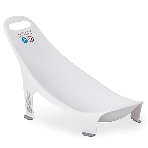 Vista 6 de Evolur Bañera flexible para bebés – Bañera portátil plegable con vista de seguridad transparente para recién nacidos y bebés, artículos esenciales