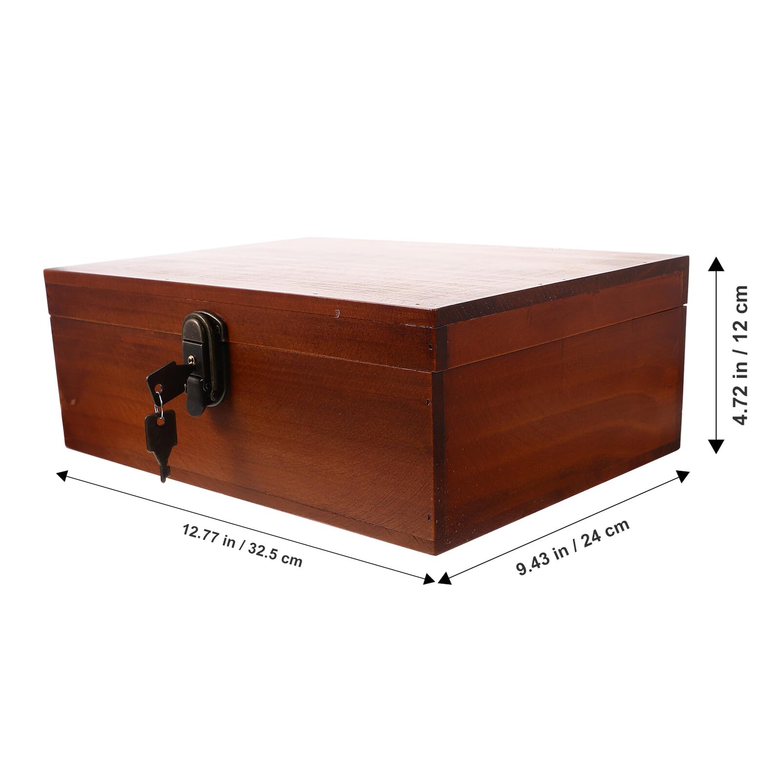 NUOBESTY Schmuckkästchen Vintage mit Schloss Große Holz Aufbewahrungsbox Japanische Retro Dekoration Sichere Holzschatulle für Schmuck und Kleinteile