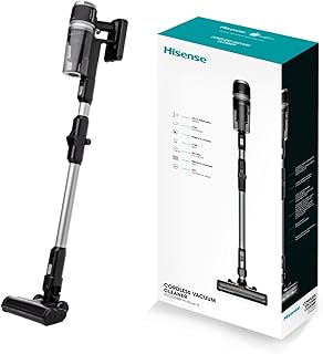 Hisense HVC6264BK Aspirador Escoba sin cable, 25.2V, hasta 45 minutos de autonomía, negro, indicador LED de carga y luces LED en cepillo para mejorar la limpieza