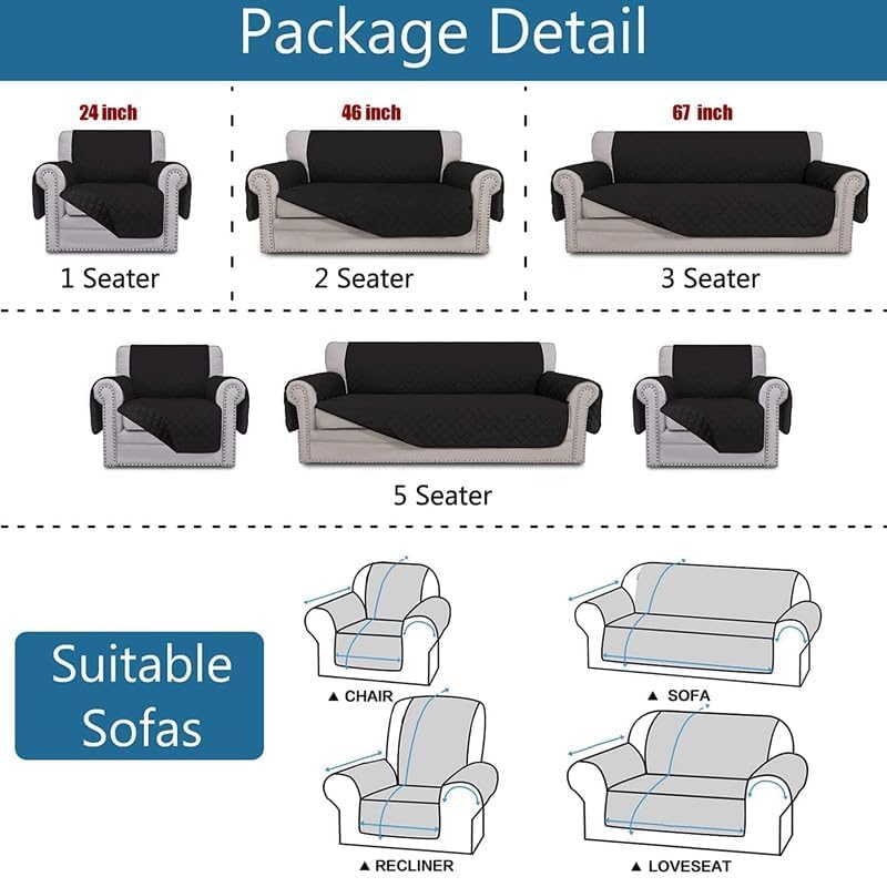 Image of Fashion Throw Quilt-Fully Covered 3 Seater Anti-Slip Quilted Sofa Covers for Living Room Sofa Slipcovers Furniture Cover Home Decor Beige