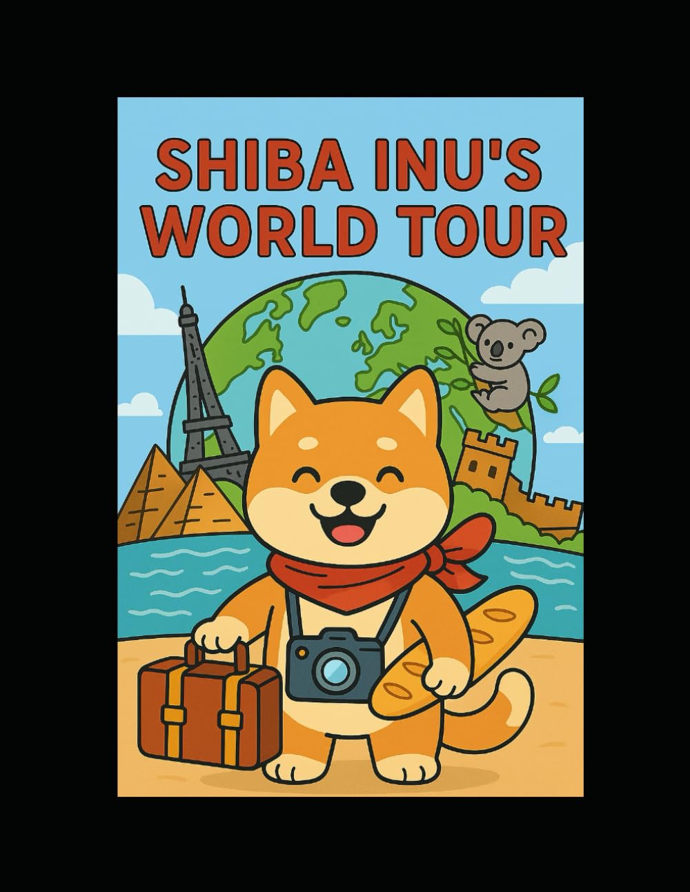 Shiba Inu's World Tour: A Cute & Easy Coloring Adventure for Kids: Explore Famous Landmarks with a Friendly Shiba Inu – Whimsical Travel Scenes to Color