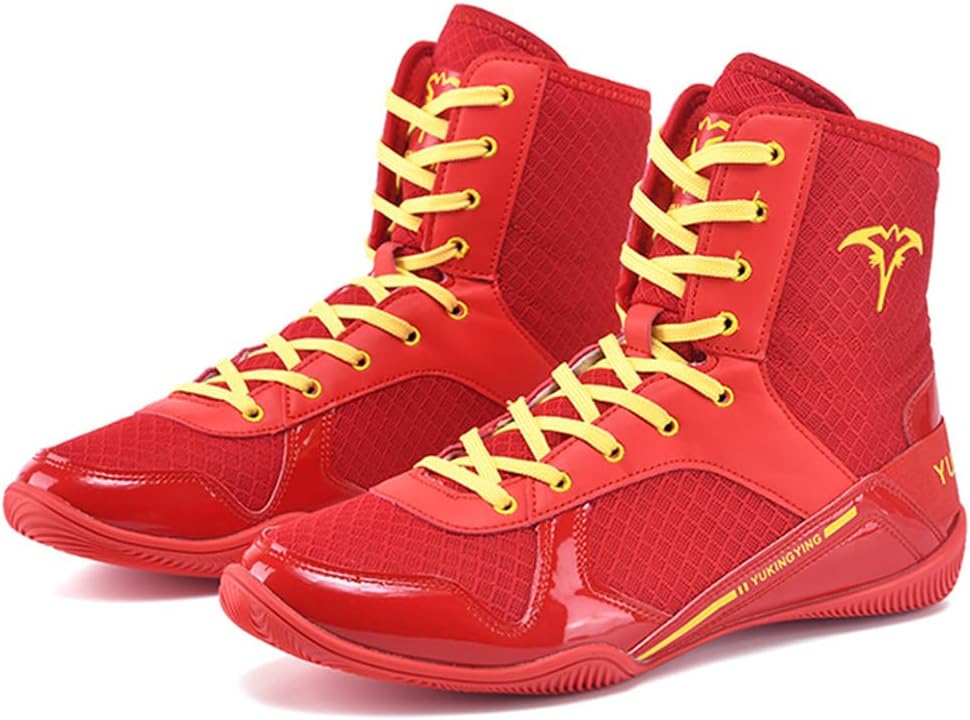 Men's Boxing Shoes Lightweight Breathable Wrestling Training Shoes High Top Fitness Fighting Sneakers