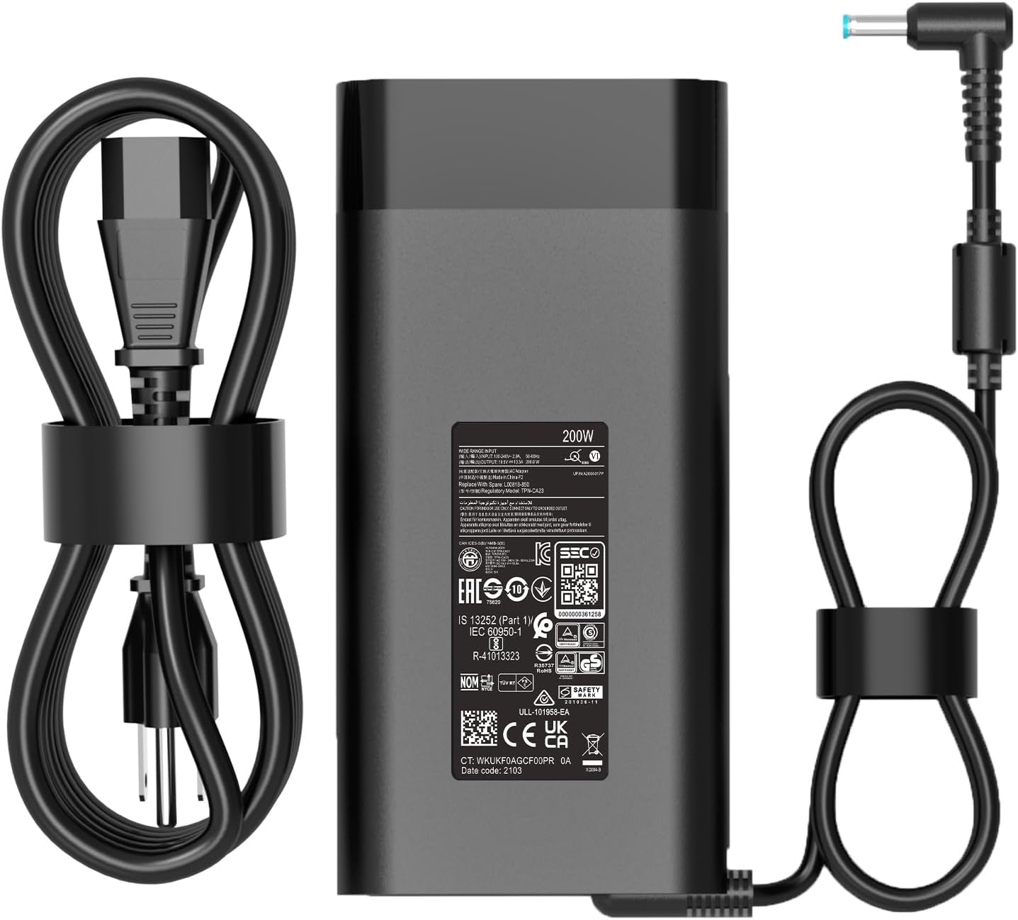 200W AC Charger Compatible with HP Omen 15 16 17 Victus 15 16 Zbook 15 16 17 Fury 15 G11 G7 G8 Studio 16 TPN-DA10 Gaming Laptop Power Adapter Supply