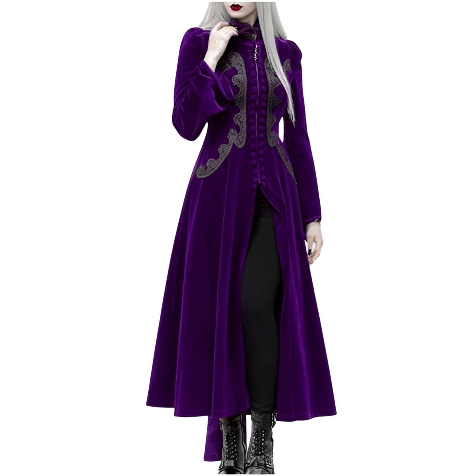 Robe gothique médiévale à manches longues pour femme - Style gothique - Pour Halloween, cocktail, fête, steampunk, gothique, victorien, vintage, manteaux Klieder