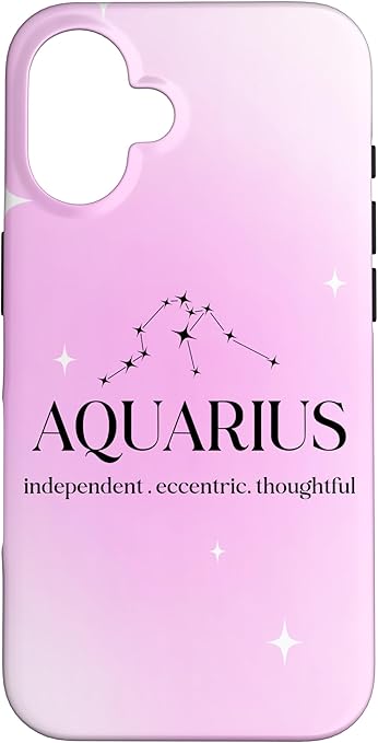 Aquarius Independent Eccentric Thoughtful Zodiac Sign Case for iPhone 16