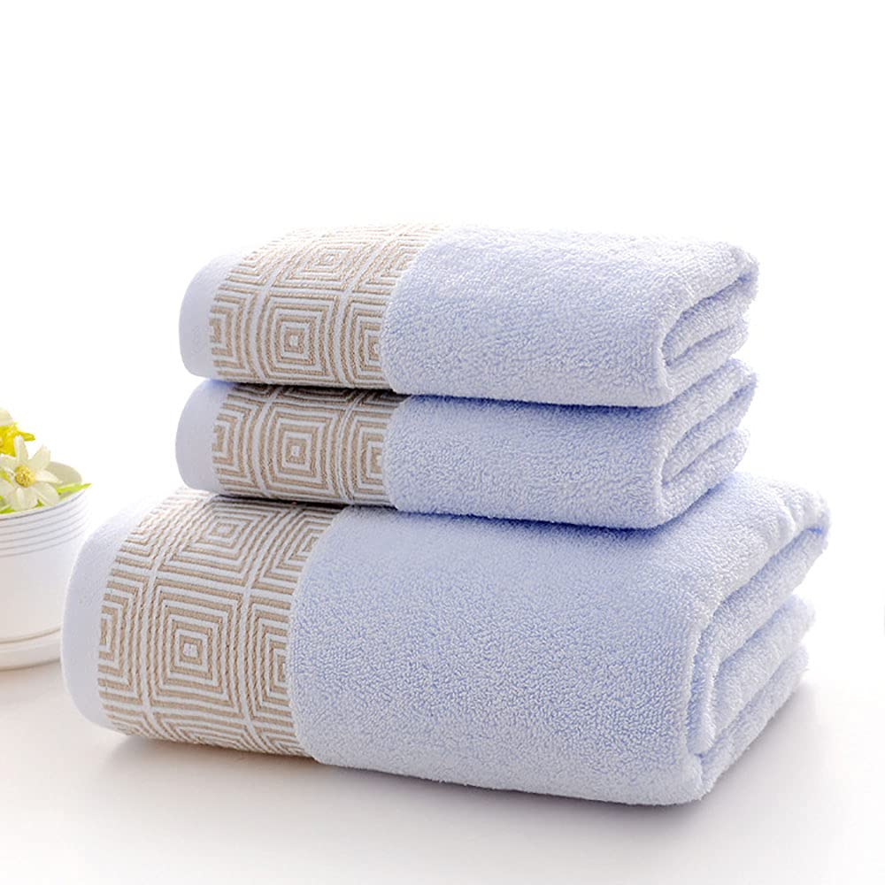 Serviette de bain en coton peigné 600 GSM | Set de linge hôtel luxe bleu