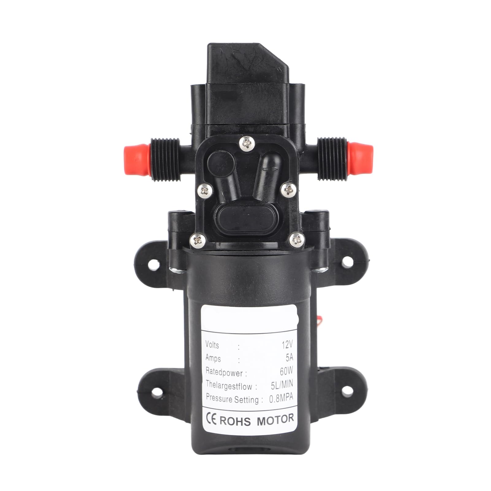 Pompe à Eau à Diaphragme DC 12V, 5L/min 60W Haute Pression Auto-Amorçante pour Caravane Bateau Camping